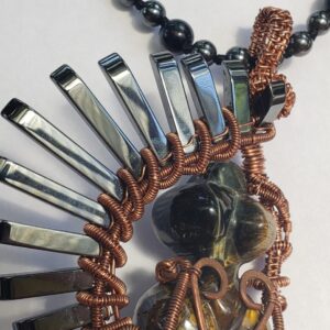 Tiger eye Gilded Goddess-Necklace