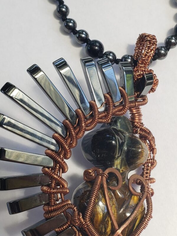Tiger eye Gilded Goddess-Necklace