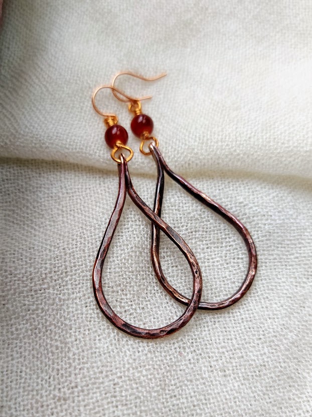 Share 78+ hammered copper hoop earrings - esthdonghoadian