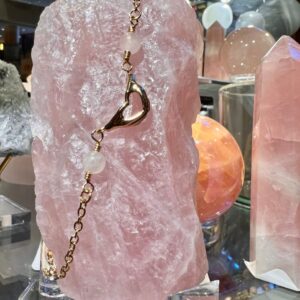 Love Necklace with Rose Quartz Beads