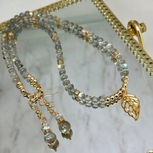 Grade AAA Labradorite Set Necklace and Earrings