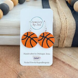 Basketball Earrings: Medium