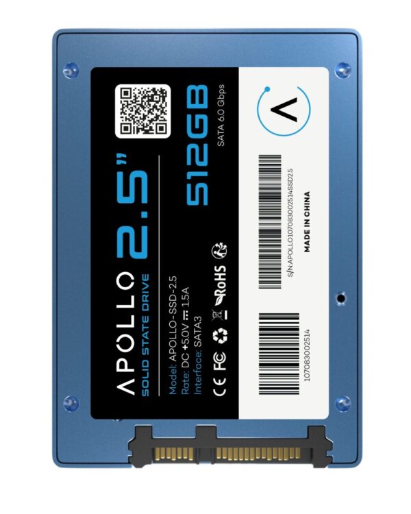 Apollo High Performance 2.5″ SSD 3D TLC NAND 512GB