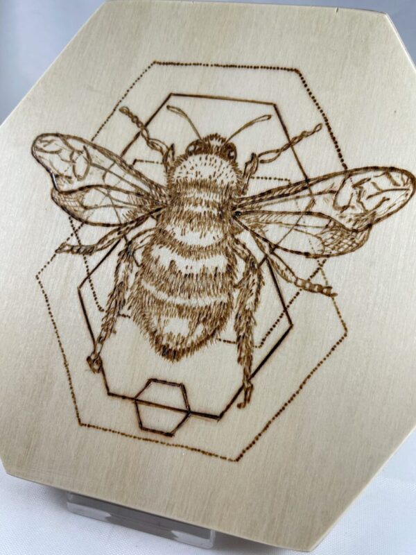 Mystic Honeybee Hexagon Wood Trivet