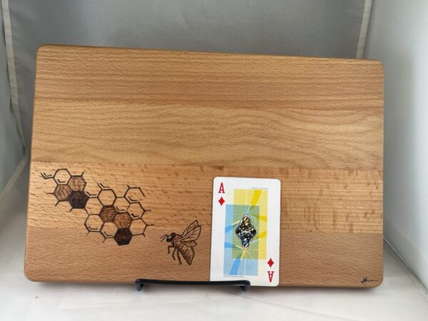 Honeybee Honeycomb Wood Burned Cutting Board