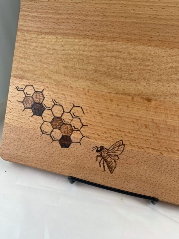 Honeybee Honeycomb Wood Burned Cutting Board