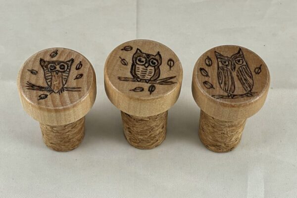 Owl Mandala Wine Bottle Stopper Set of 3