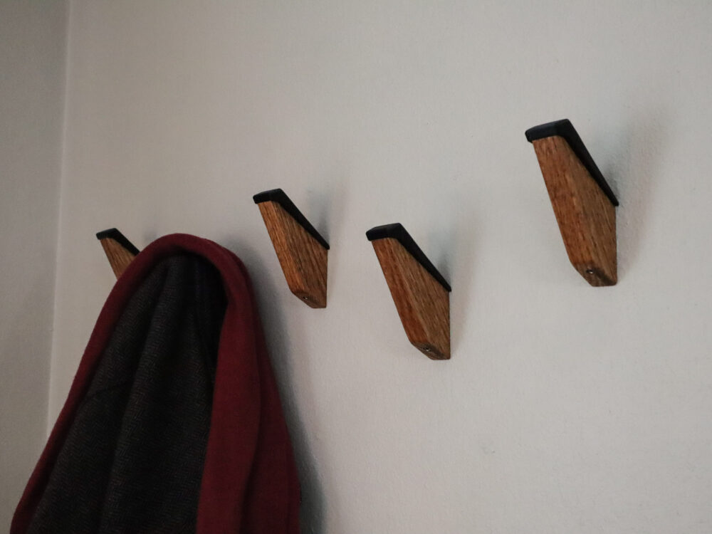 Wood Wall Hooks, Oak, White Accent – Shop Iowa