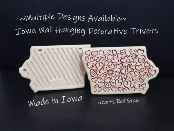 State of Iowa Trivets, Wall Hanging, 6×10, Light Poplar