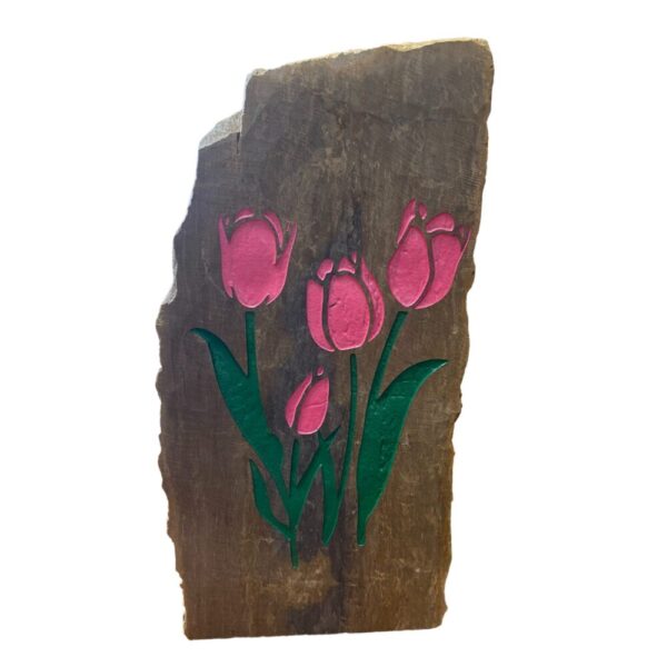 Pink Tulip Flower Garden Rock