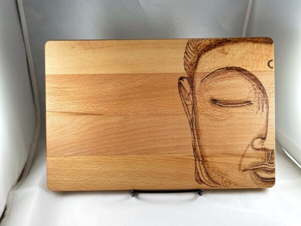 Buddha Head Hamsa Wood Burn Cutting Board