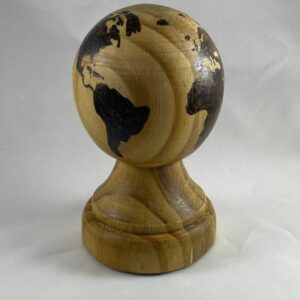 Wood Burn Art – Globe of Earth