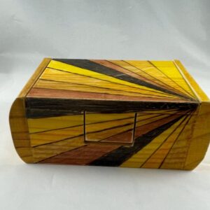 70’s Retro Pattern Wood Burn Trinket Box