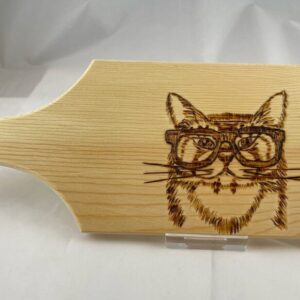 Hipster Cat Wood Burn Cutting Board
