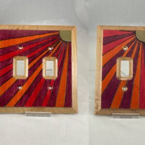 Retro Sunset/Sunrise Wood Burn Light Switch Plate Cover