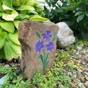 Purple Flower Garden Rock