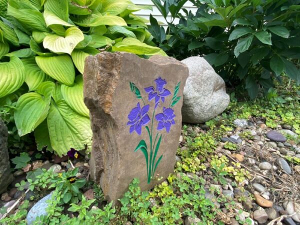 Purple Flower Garden Rock