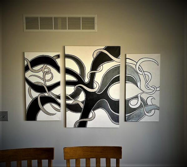 Hand Painted Triptych (Commissioned)