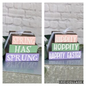 Easter Spring Reversible Stacker Blocks | Spring Decor | Easter Decor | Reversible Holiday Blocks | Easter Blocks | Mantel Decor