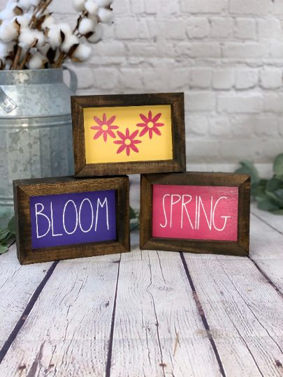 Easter/Spring Reversible Framed Set of 3 | Rae Dunn Inspired Signs | Farmhouse Set | Easter Decor | Spring Decor | Easter Sign Set