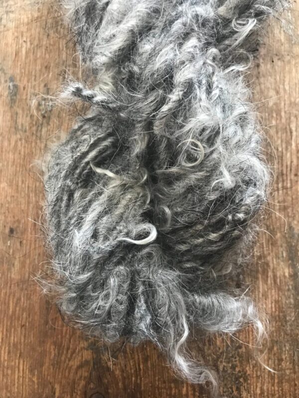 Mohair yarn, undyed natural grey, 50 yards