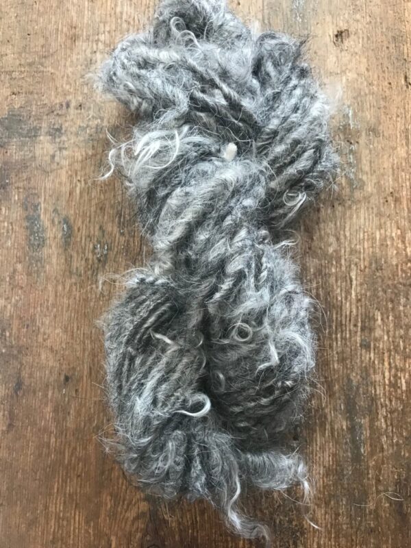 Mohair yarn, undyed natural grey, 50 yards