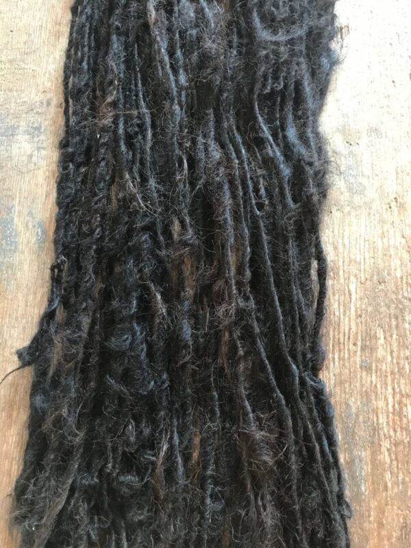 Natural brown/black alpaca handspun yarn, 50 yards