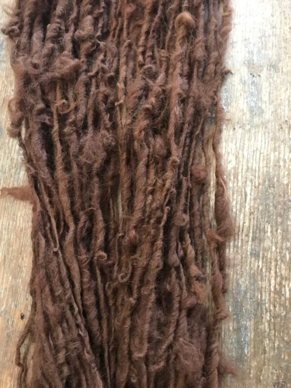 Natural auburn alpaca handspun yarn, 50 yards