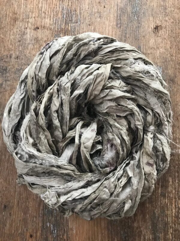 Maple and Iron naturally dyed sari silk yarn, 20 yards