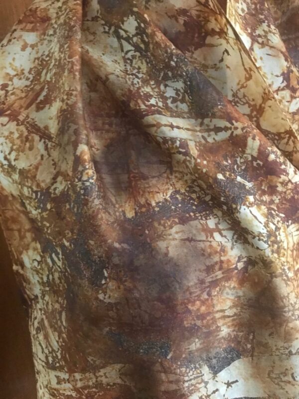 Rust Dyed naturally hand dyed silk scarf