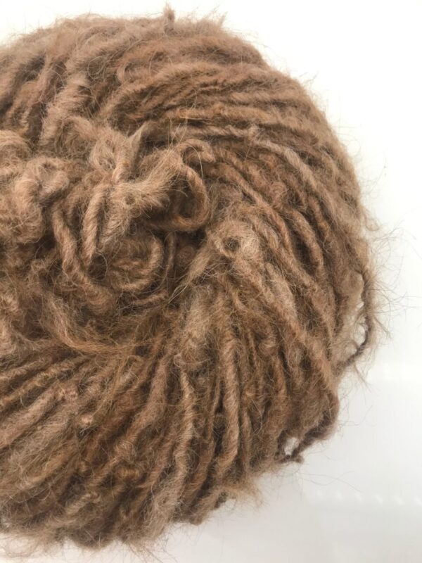 Natural tan alpaca handspun yarn, 50 yards