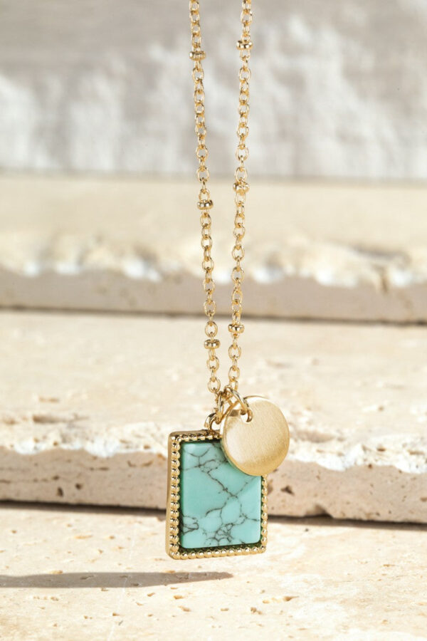 Turquoise Chic Square Short Necklace