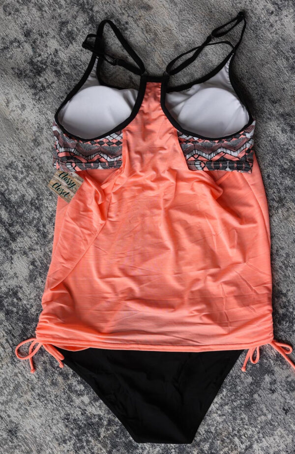 Pink Printed Lined 2-Piece Tankini Swimsuit