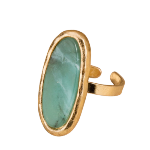 Sea Glass Gold Adjustable Fashion Ring