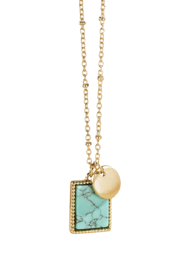 Turquoise Chic Square Short Necklace