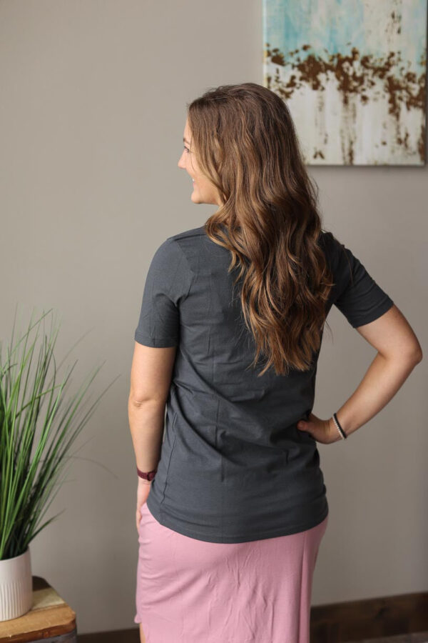 Ash Grey V-Neck Short Sleeve Tee