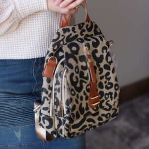 Leopard Canvas Backpack Bag