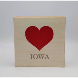 Iowa Heart Wood Block