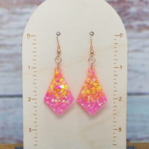 Orange & Pink Kite Earrings