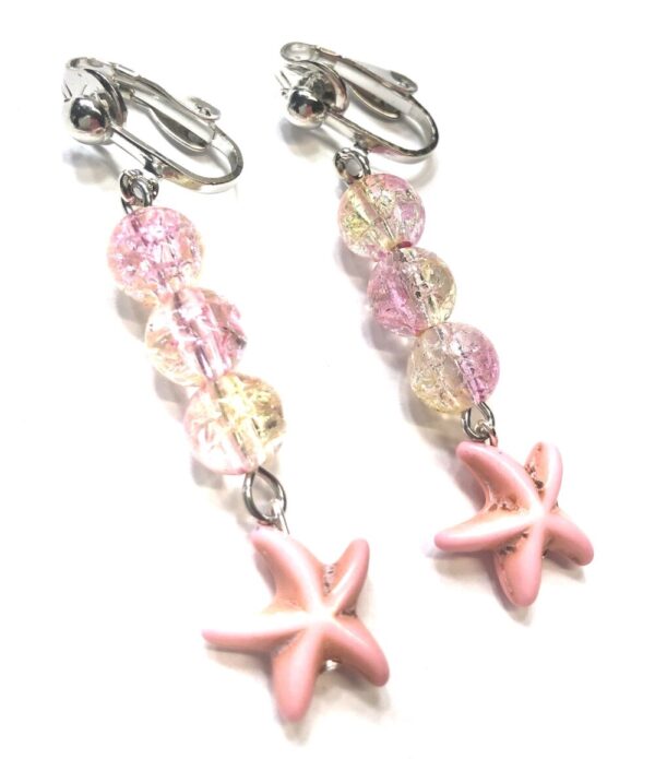 Handmade Pink & Yellow Clip-On Earrings