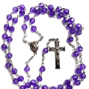 Handmade Purple Rosary For First Communion
