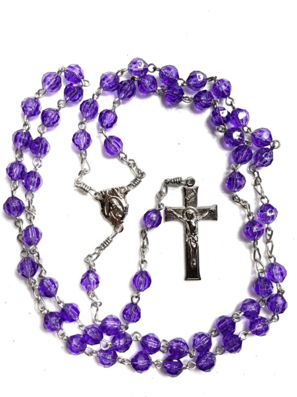 Handmade Purple Rosary For First Communion