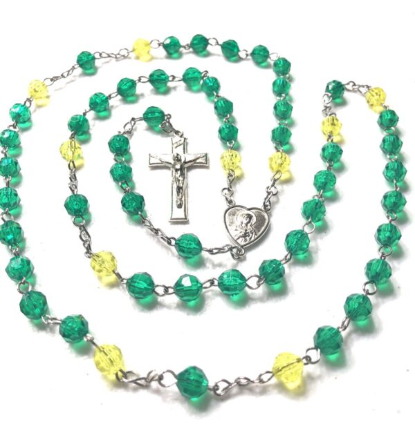 Handmade Green & Yellow Rosary