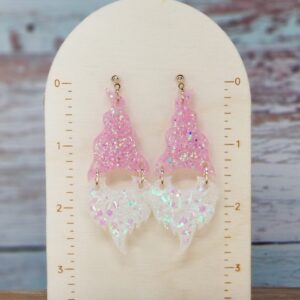 Pink Hat Gnome Earrings