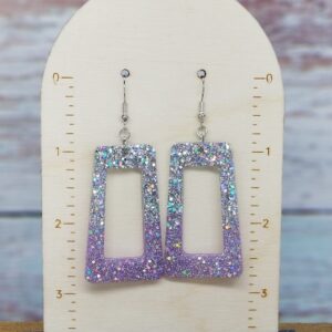 Purple & Silver Glitter Earrings