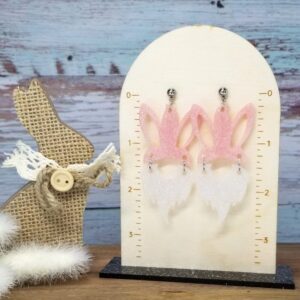 Pink Easter Bunny Gnome Earrings