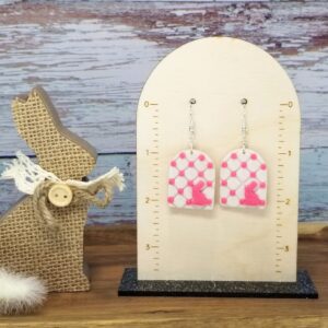 Pink Bunny Polymer Clay Earrings