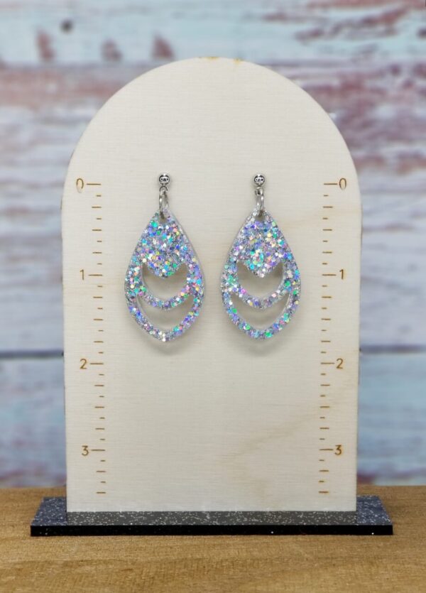 Silver Glitter Earrings