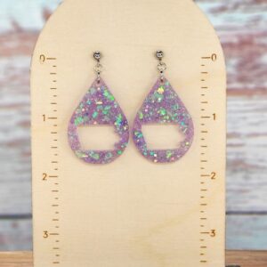 Purple Glitter Iowa Earrings