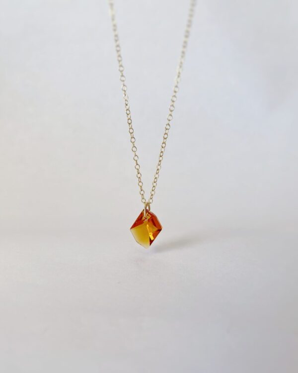 Orange Crystal Pendant Necklace